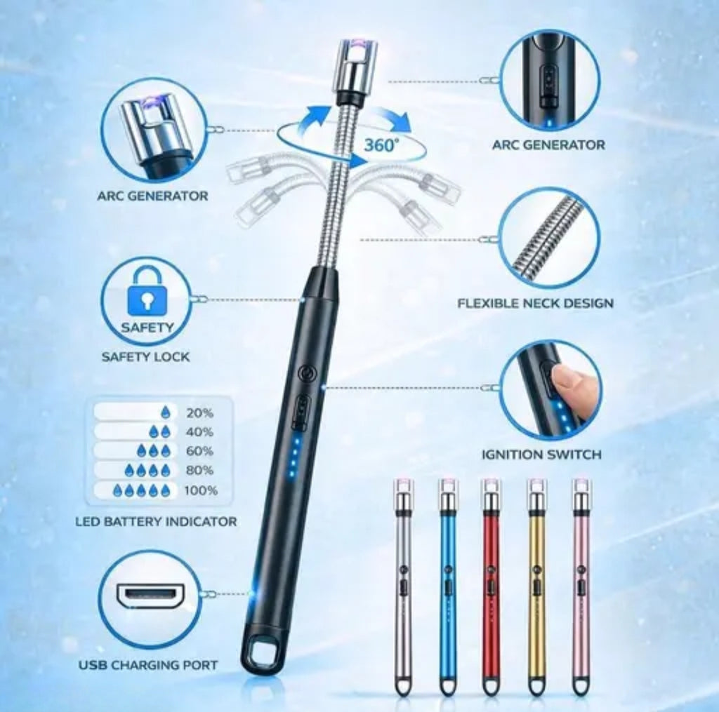 Rechargeable Electric Lighter Flexible Windproof USB
