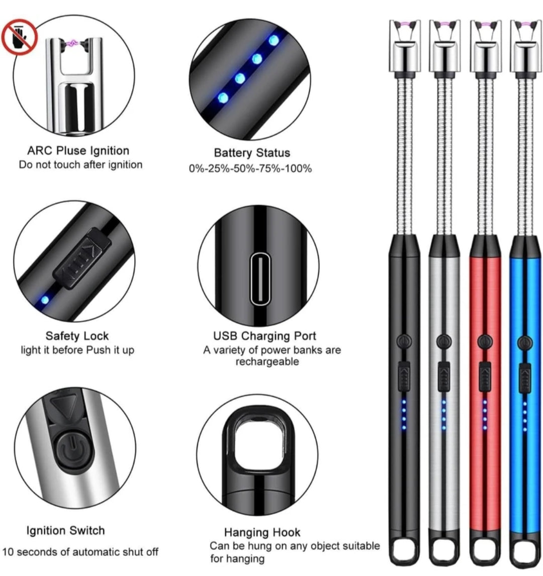 Rechargeable Electric Lighter Flexible Windproof USB