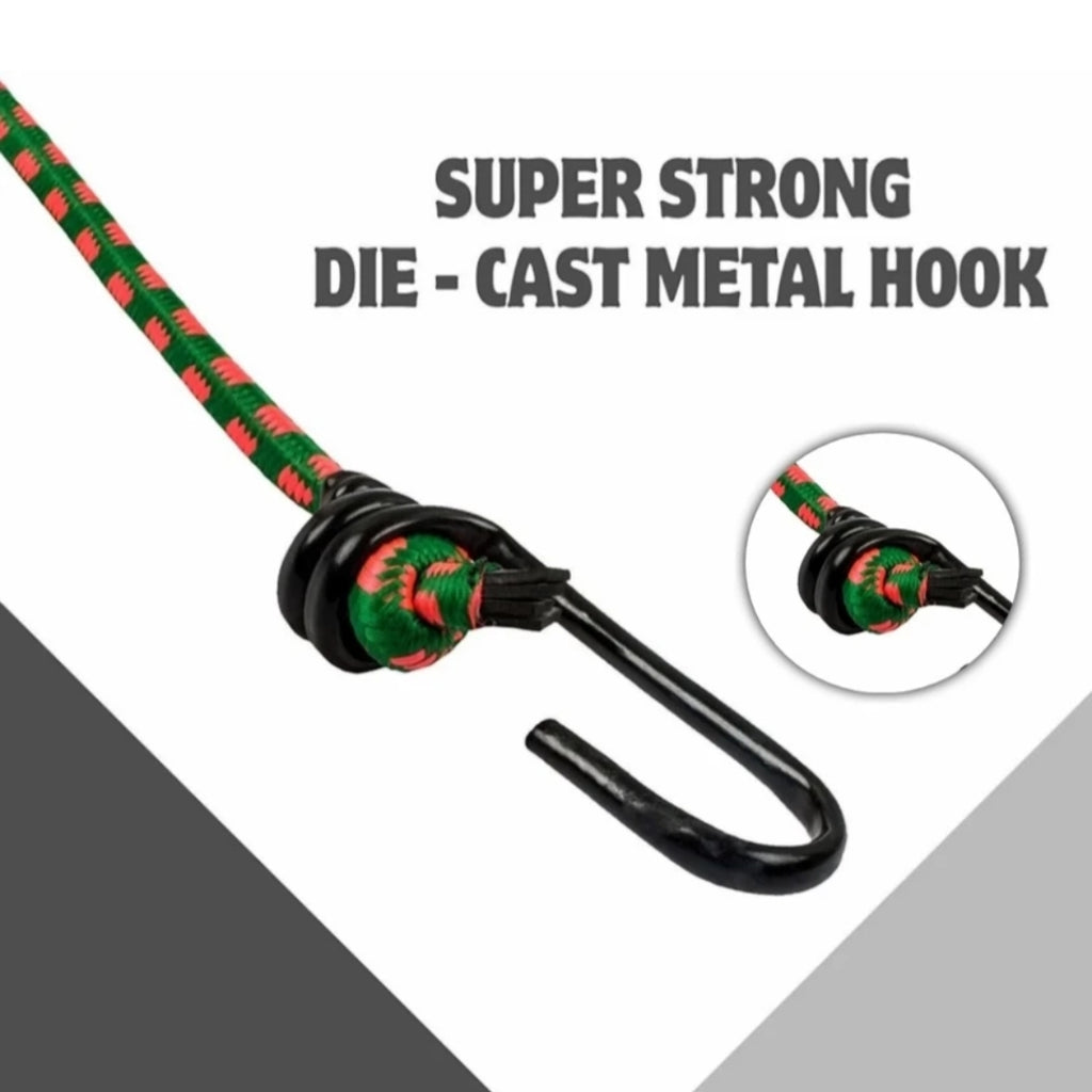 Rope Ultra Strong & Flexible Bungee Rope/Bike Luggage Rope Pack of 3 Multicolor