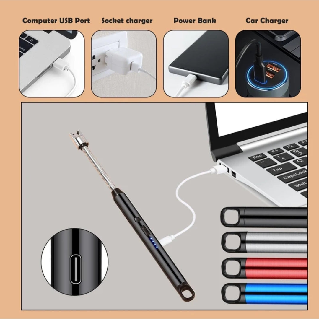 Rechargeable Electric Lighter Flexible Windproof USB